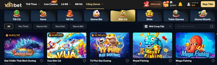 Chinh Phục Đại Dương Bao La Tại Bắn Cá VaoBet Với Phần Thưởng Khổng Lồ Mỗi Ngày