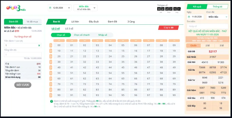 Chinh Phục Đỉnh Cao Lô Đề 3 Miền Tại VaoBet Với Tỷ Lệ Ăn Thưởng Siêu Hấp Dẫn