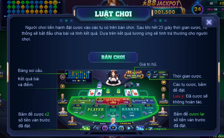 Siêu Phẩm Nổ Hũ Baccarat Lucky 88 Tại VaoBet Cơ Hội Thắng Lớn Mỗi Ngày