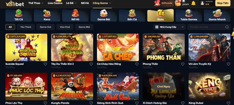 Danh Mục Trò Chơi Slot Game VaoBet Thiên Đường Giải Trí Với Những Giải Thưởng Jackpot Khủng